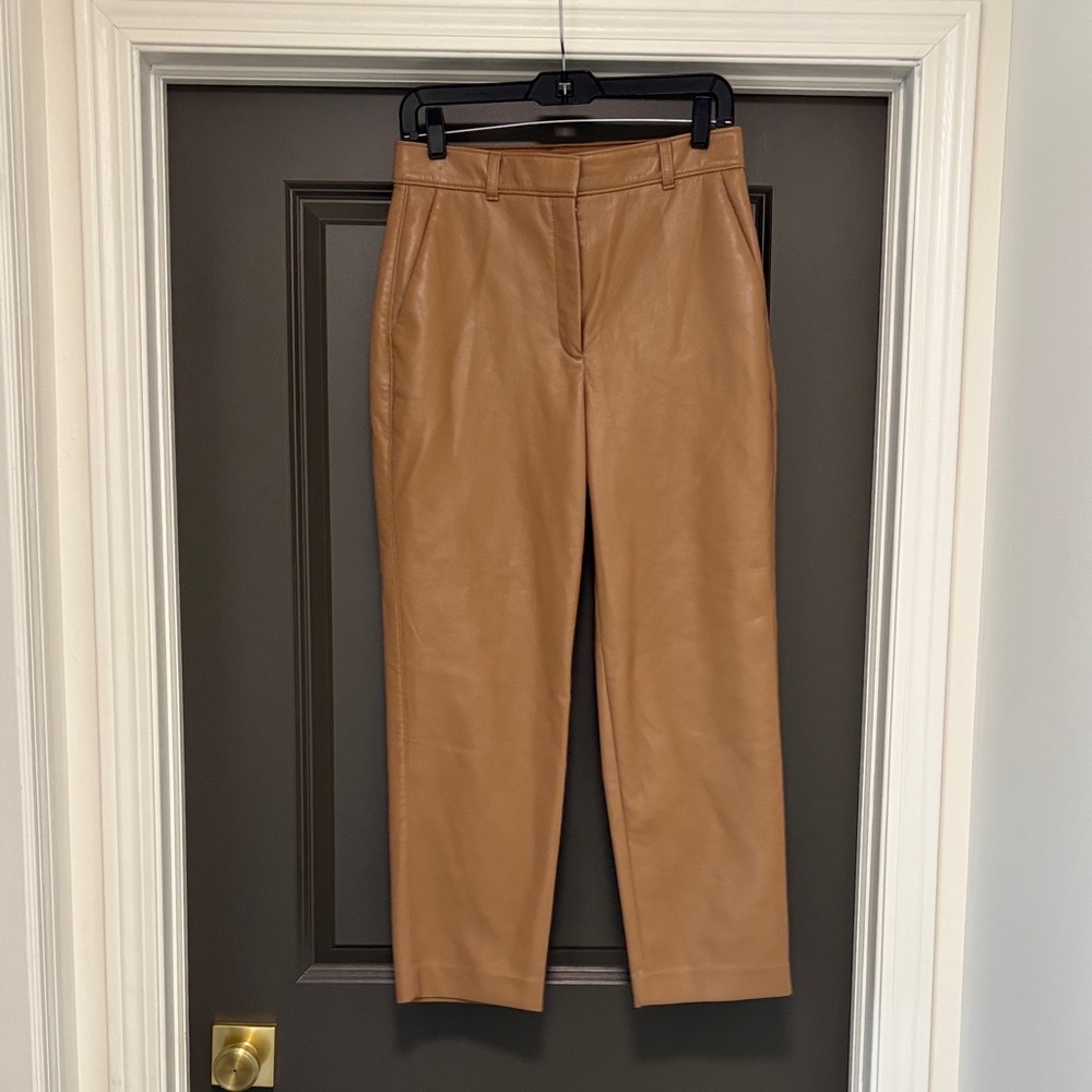 Aritzia Babaton vegan leather straight cropped pants 8